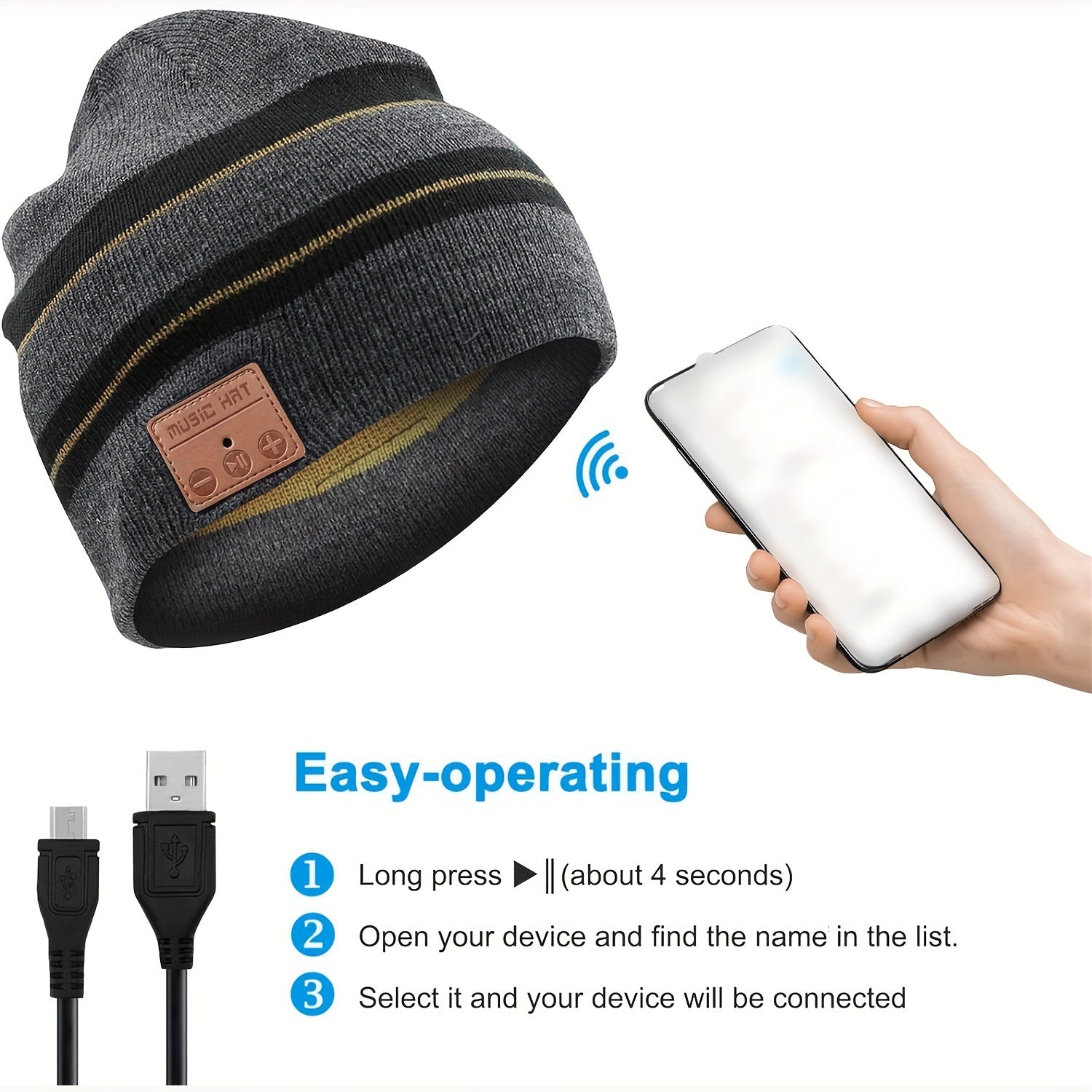 Music Hat Wireless Headphone Beanie Hat