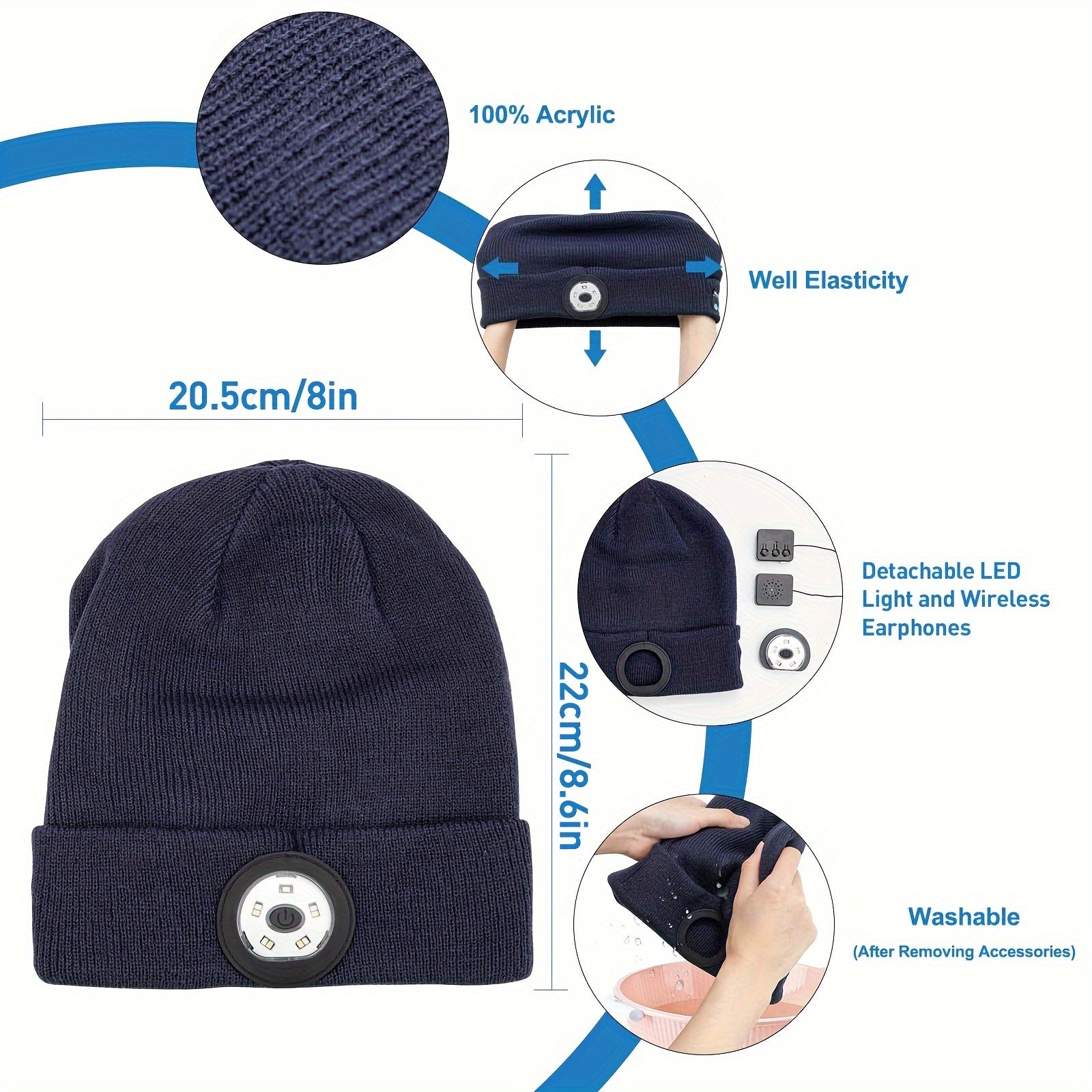 Wireless Beanie Outdoor Cycling Wireless Light Hat