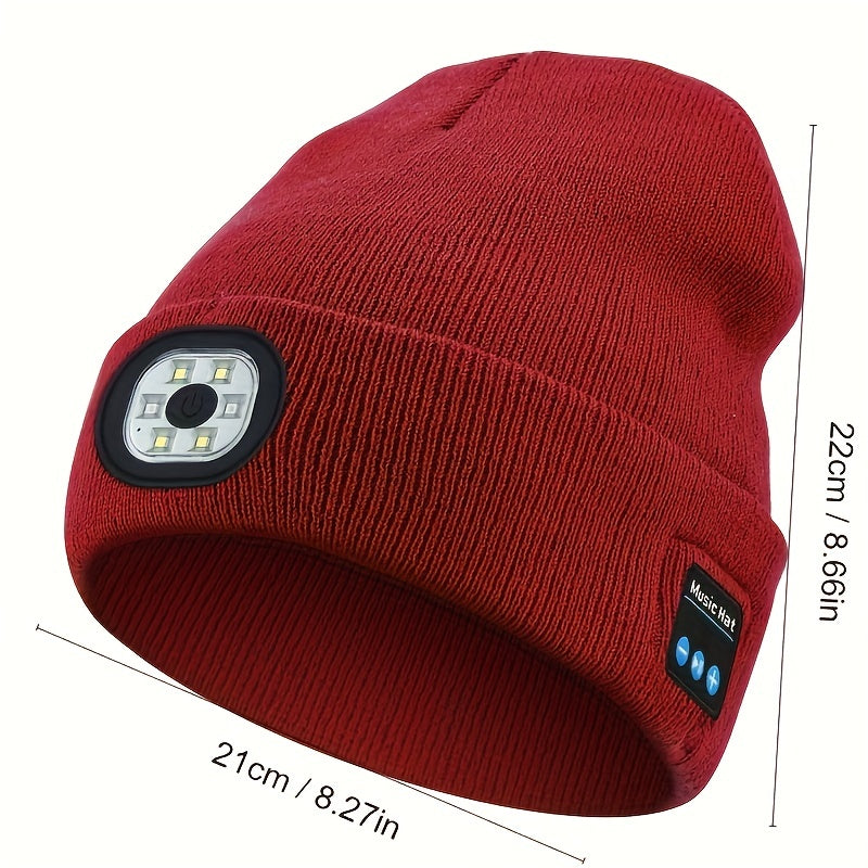 wireless Beanie Hat with Light and Wireless Headphones