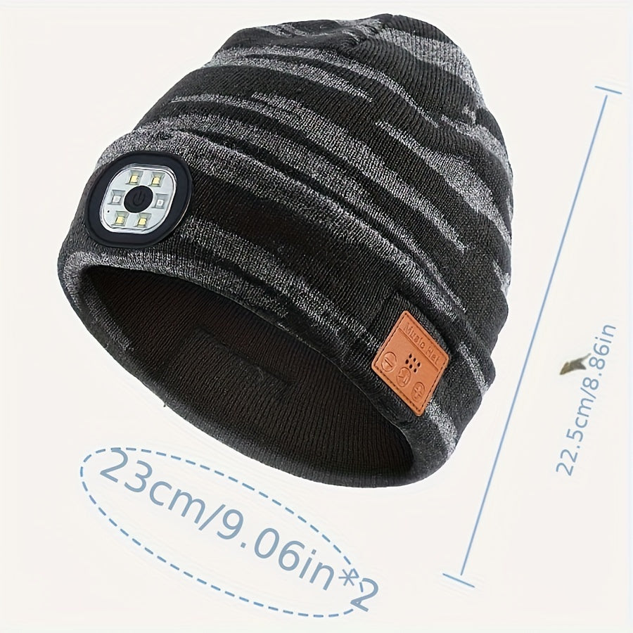 Wireless Beanie Hat With Light, Headlamp Cap