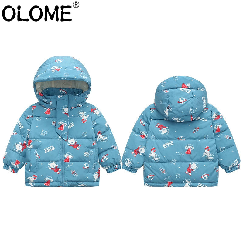 Flora Children Hooded Jacket Warm  Outwear