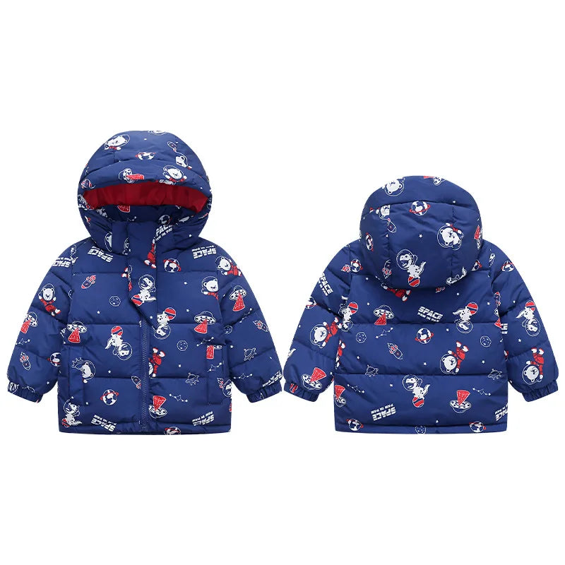 Flora Children Hooded Jacket Warm  Outwear