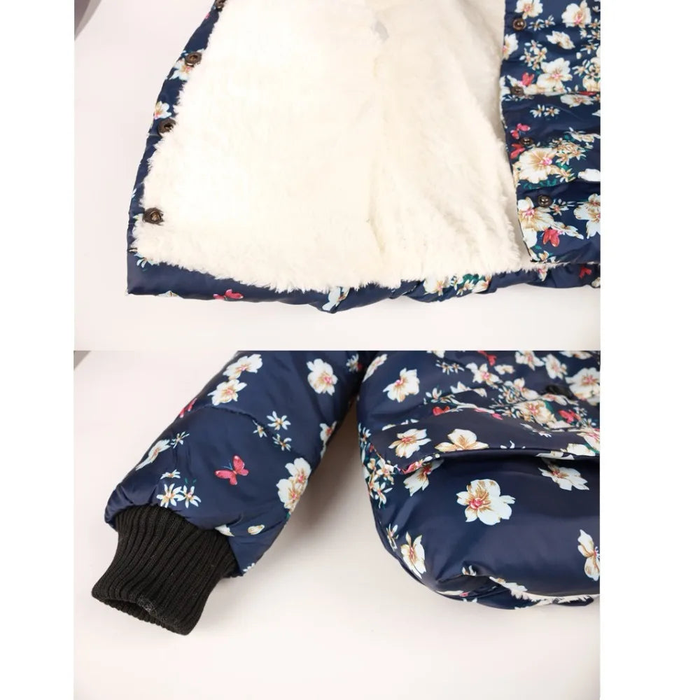 Baby Girl Outfits Floral Outwear Kids Overcoat Down Jacket