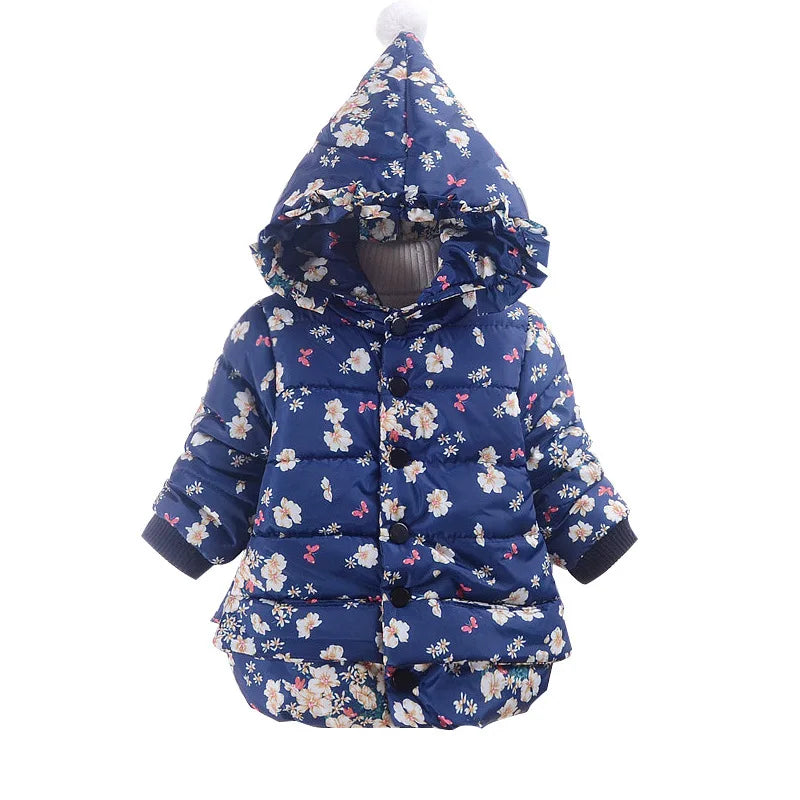 Baby Girl Outfits Floral Outwear Kids Overcoat Down Jacket