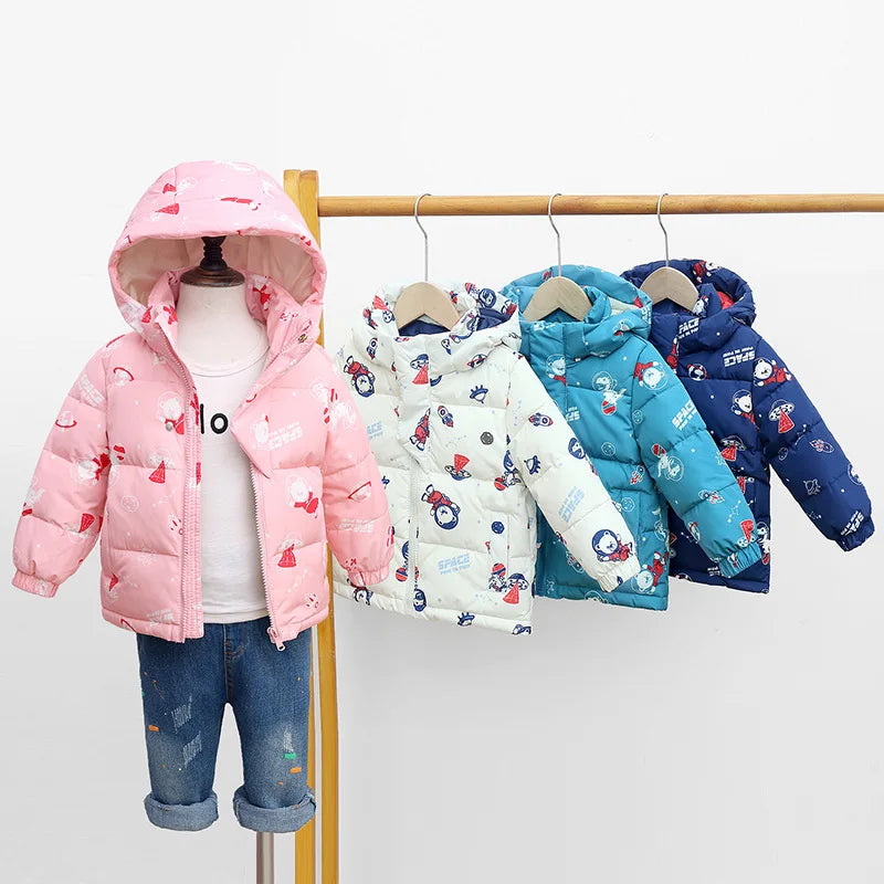 Flora Children Hooded Jacket Warm  Outwear