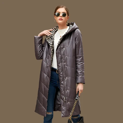 2025 New Spring Autumn Women Jacket Windproof Coat Women's  Long Fashion Slanted Placket