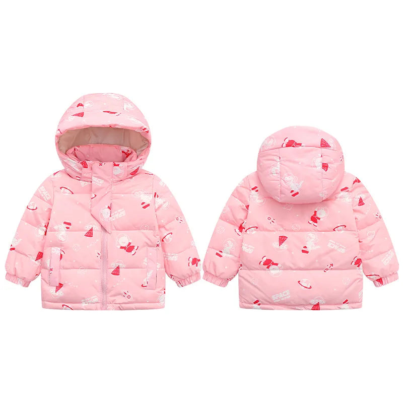 Flora Children Hooded Jacket Warm  Outwear