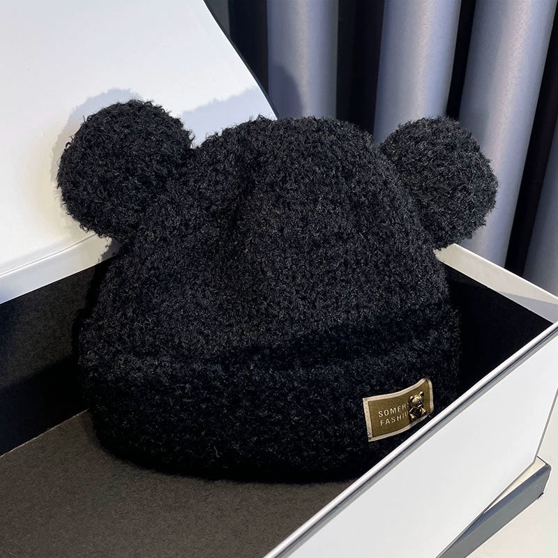 Cute Winter Cartoon Ears Female Student Wool Hat