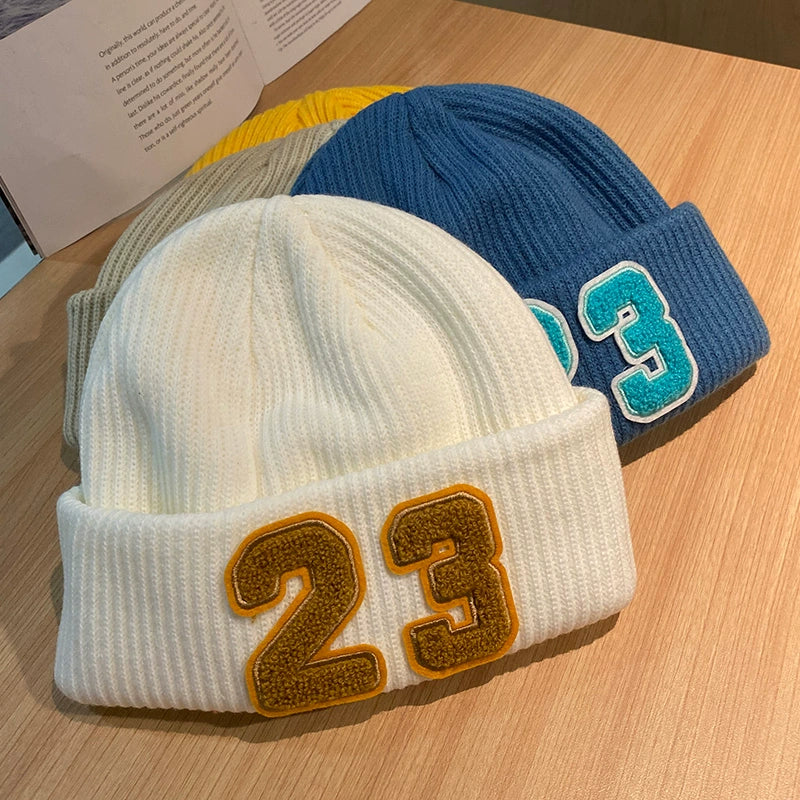 Women's Winter All-Matching Numbers Couple Students' Cold Hat