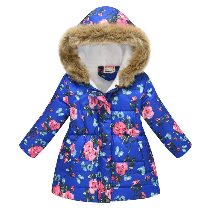 Winter Multi-Color Big Children Long Fur Collar Hood