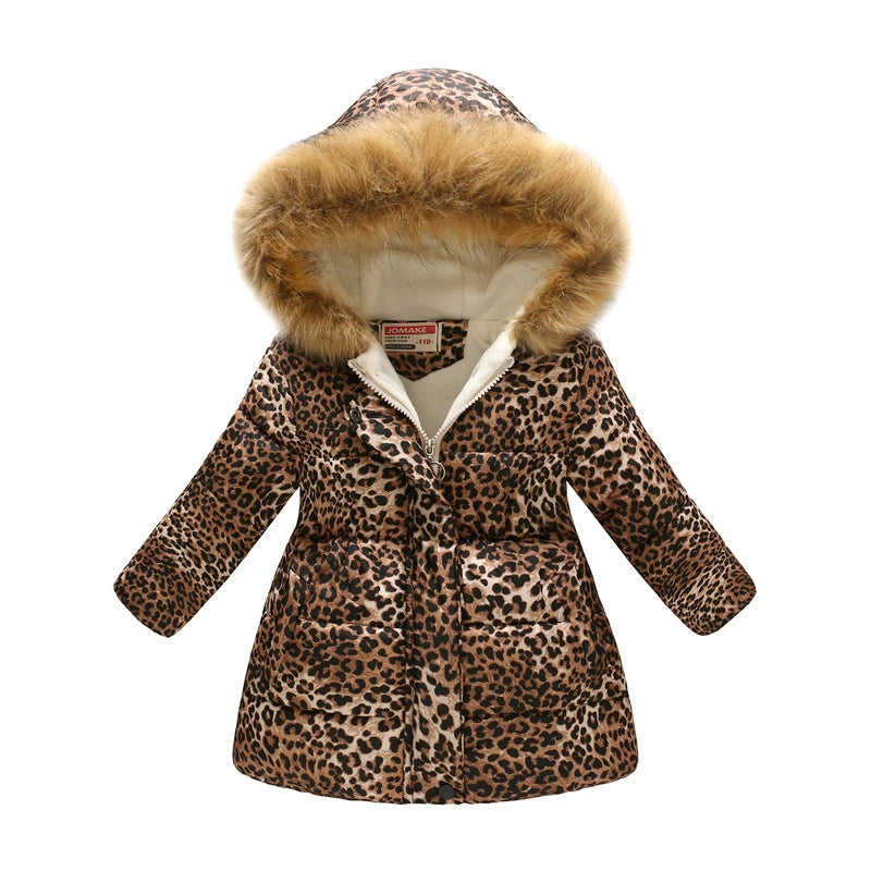 Winter Multi-Color Big Children Long Fur Collar Hood