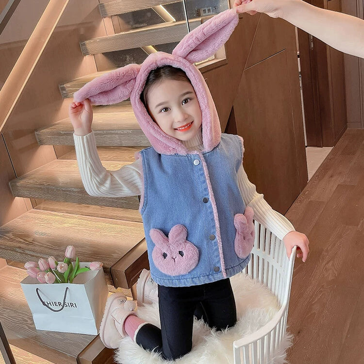 Thickened Denim Clothes Children Baby Girls Autumn and Winter Clothes