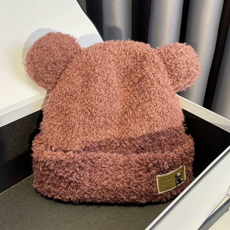 Cute Winter Cartoon Ears Female Student Wool Hat