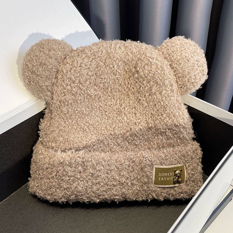 Cute Winter Cartoon Ears Female Student Wool Hat