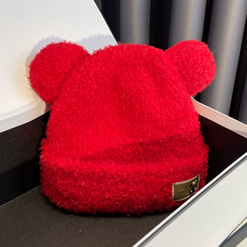 Cute Winter Cartoon Ears Female Student Wool Hat