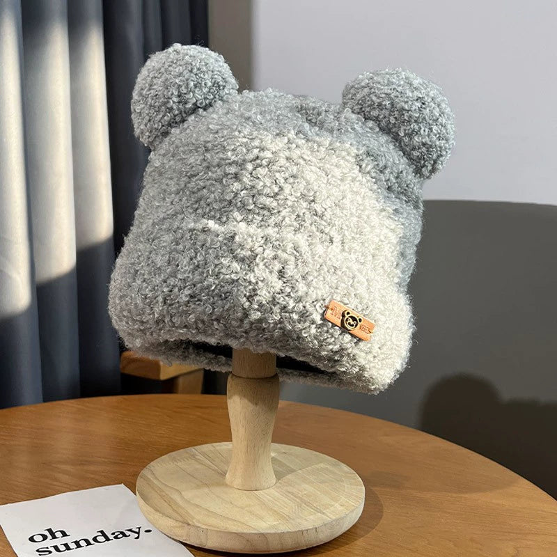 Cute Winter Cartoon Ears Female Student Wool Hat