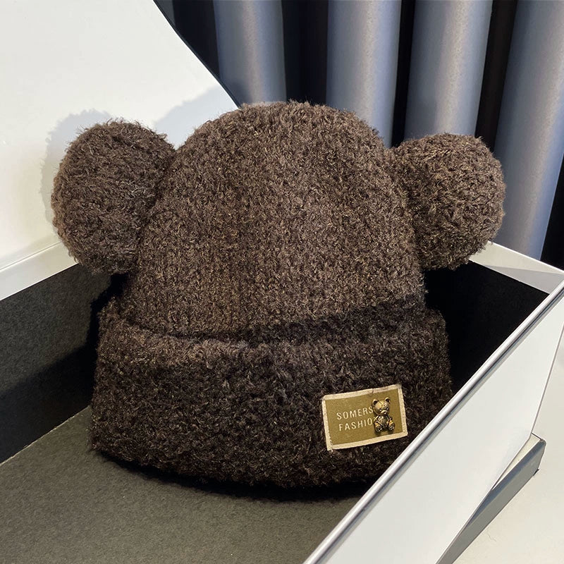 Cute Winter Cartoon Ears Female Student Wool Hat