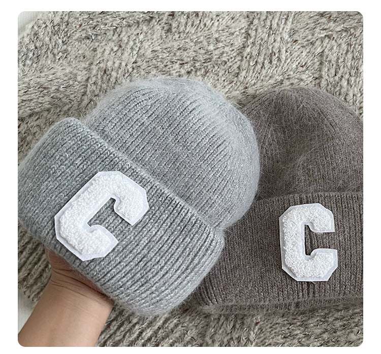 Women's Korean-Style Gray, Letter Printed-Month Plush