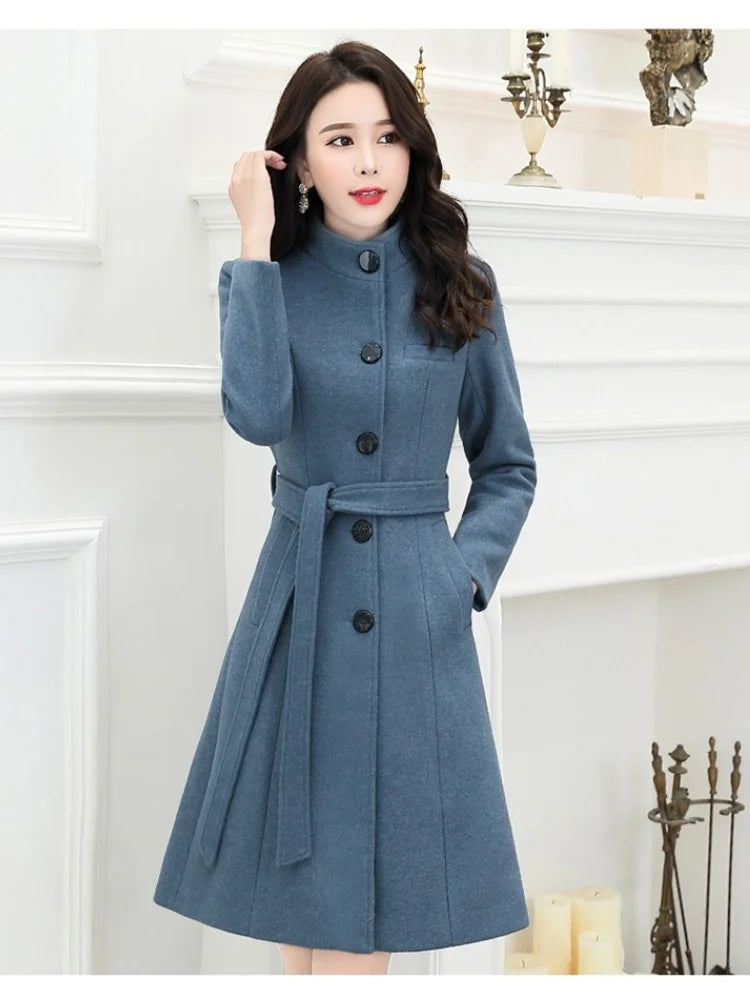 Temperament Wool Blends Jacket Korean Streetwear Women's Coats