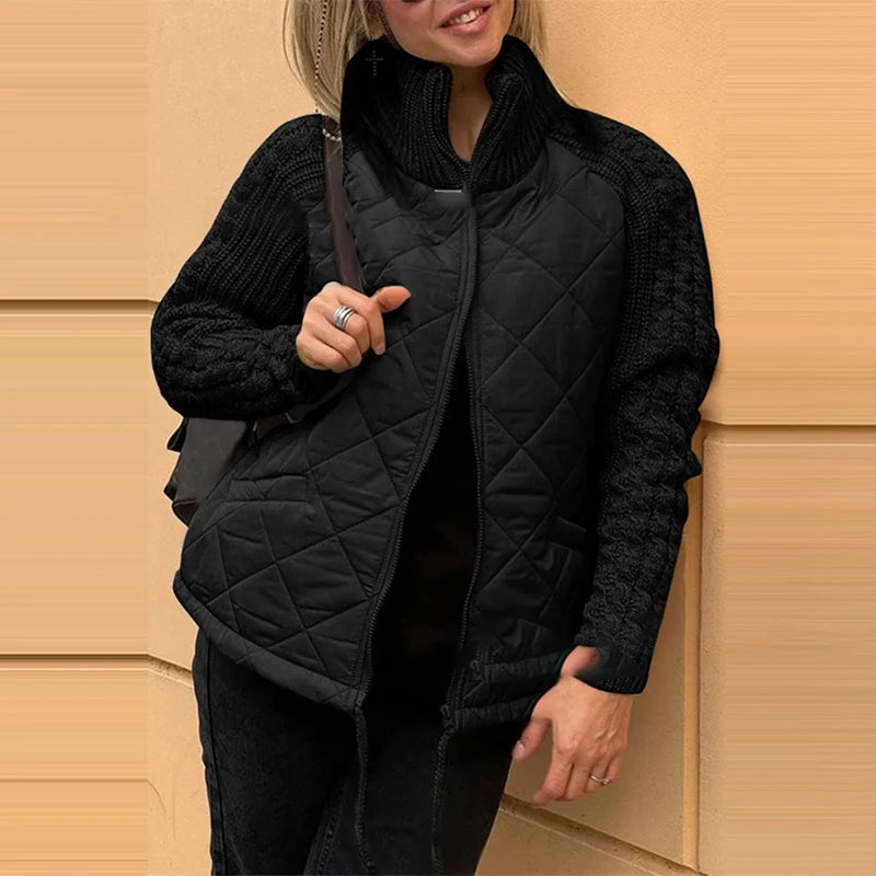 Long Sleeved Commuting Coat Casual Solid Color Zipper Outwear