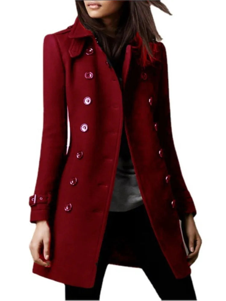 Top Coat Solid Slim Elegant Womens Outerwear 2024