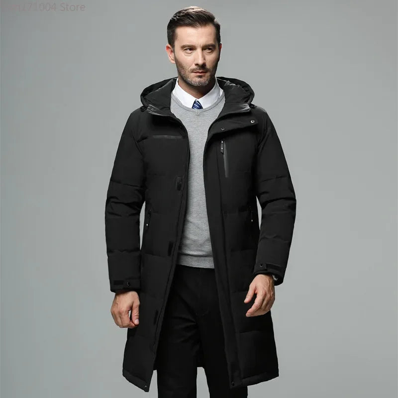 Winter Men's Down Jacket High-quality Hood Thick Warm Waterproof Parka Coats