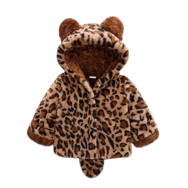 Baby Jacket Leopard Print Christmas Princess Girls Coat