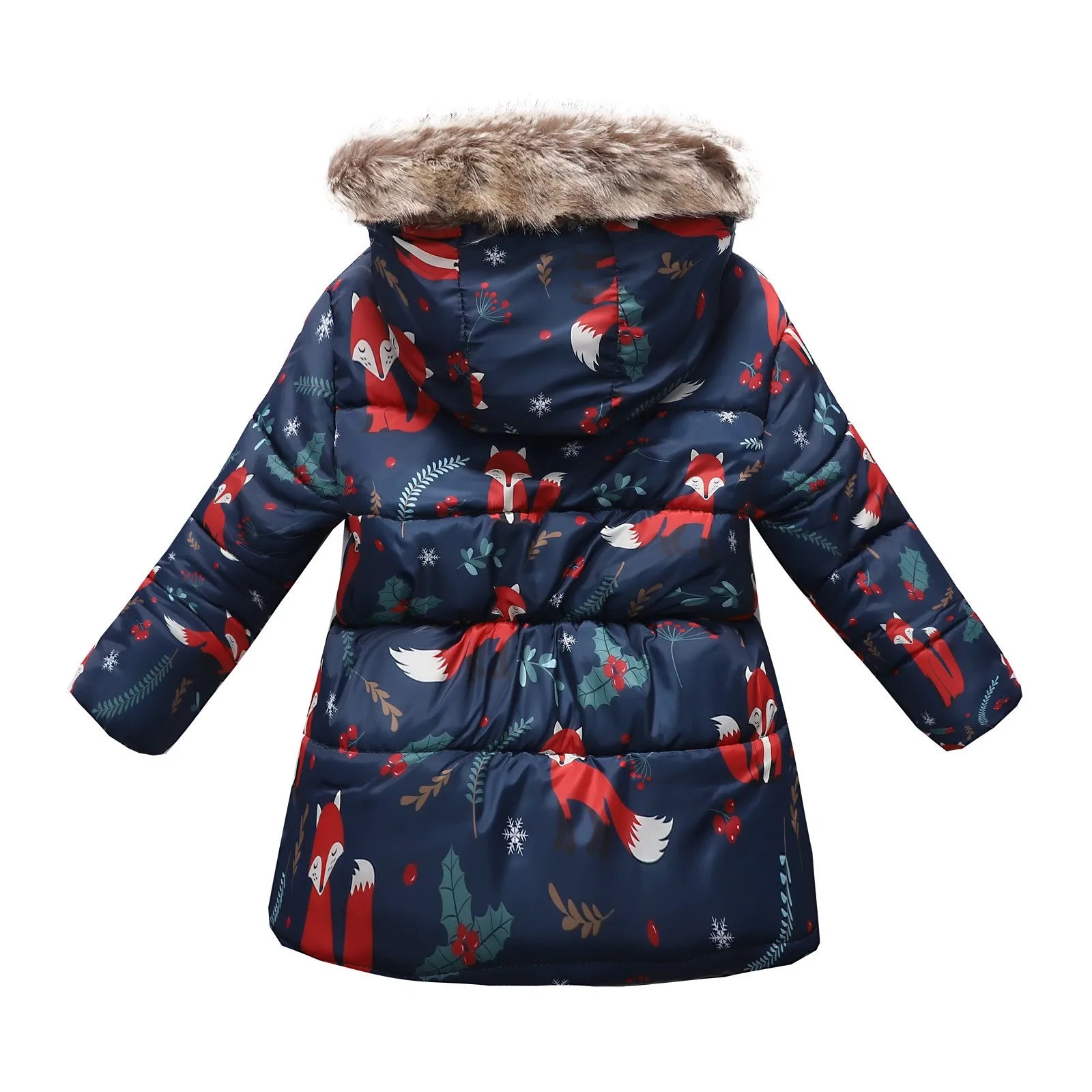 Cute Cartoon Fox Print Thicken Autumn Outerwear Children's Clothes New