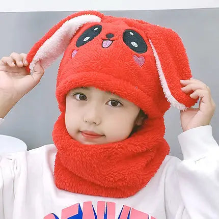 Cartoon Hat for Girls Boys Scarf Thicken CapBaby