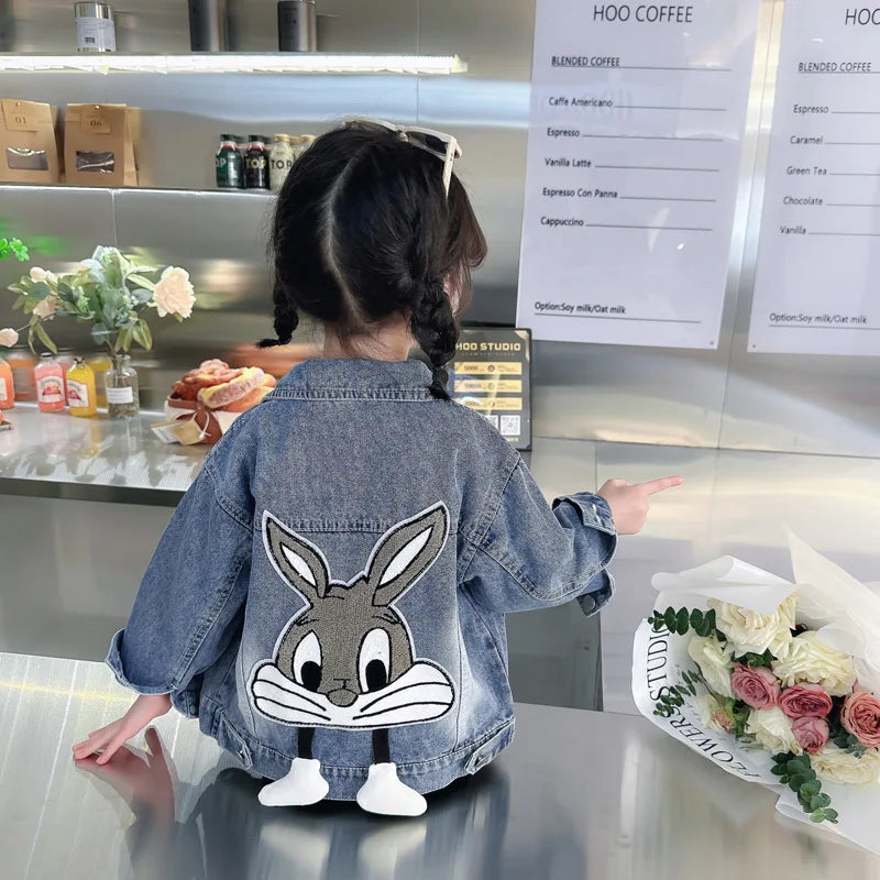 Cartoon Rabbit Coat Autumn Children Outerwear Casual Girls Clothes