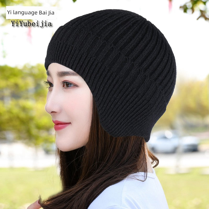 Internet Celebrity Women's Winter Velvet Warm Ear Protection Casual Hat