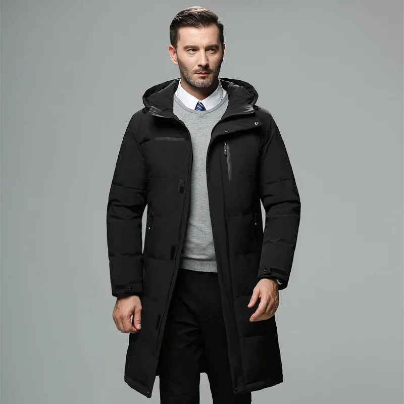 Winter Men's Down Jacket High-quality Hood Thick Warm Waterproof Parka Coats