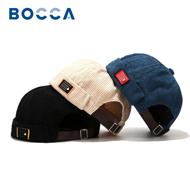 Bocca Corduroy Beanie Brimless Docker Hat Cap