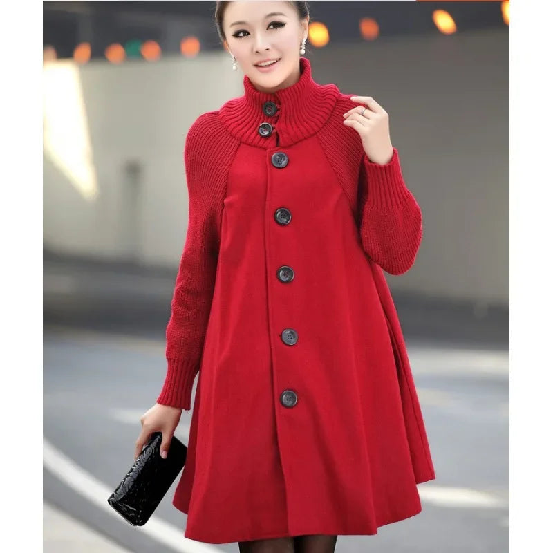 New Style Korean  Loose Fit Woolen Coat Jacket