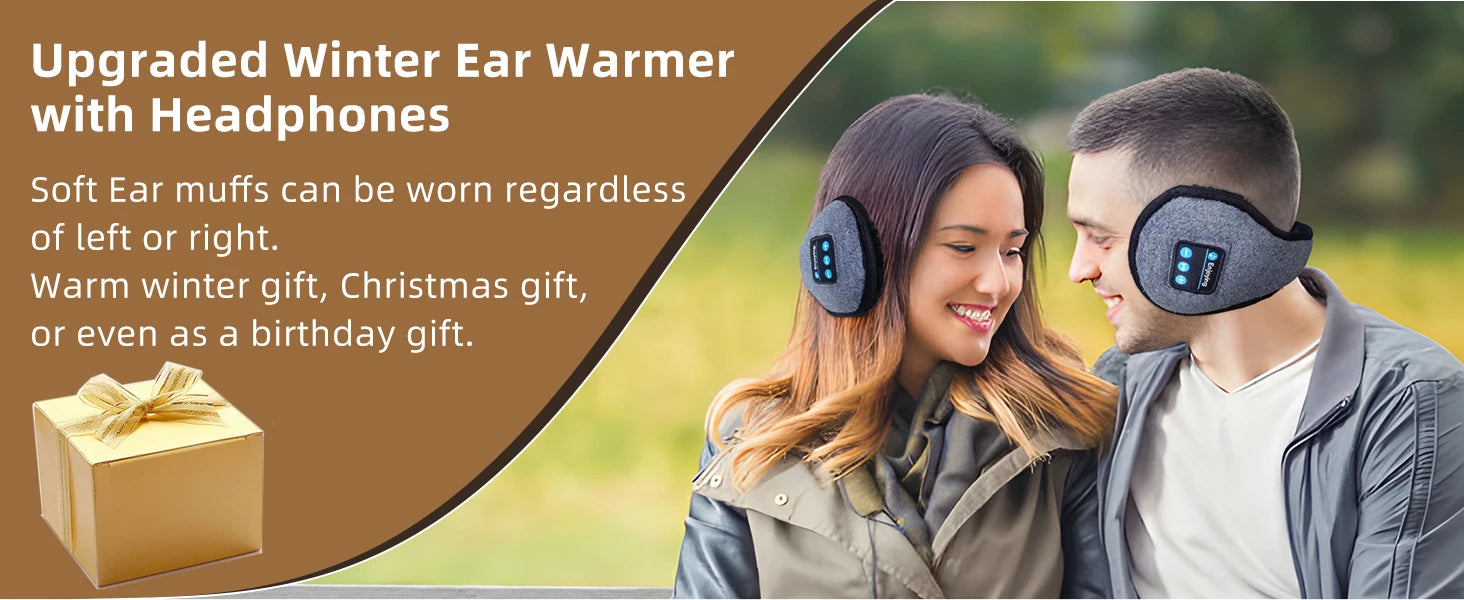 Wireless Adjustable Bluetooth Earmuffs Headphones Winter Ear Warmer with Microphones