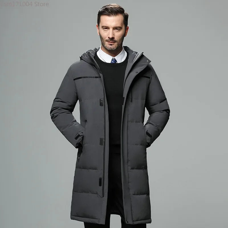 Winter Men's Down Jacket High-quality Hood Thick Warm Waterproof Parka Coats