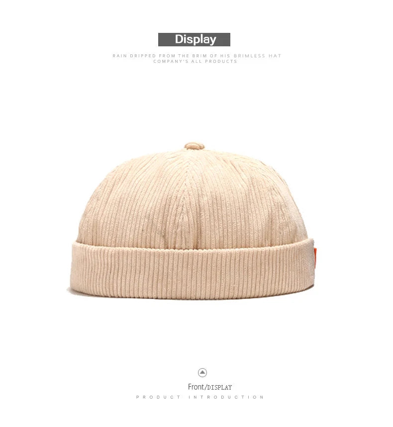 Bocca Corduroy Beanie Brimless Docker Hat Cap