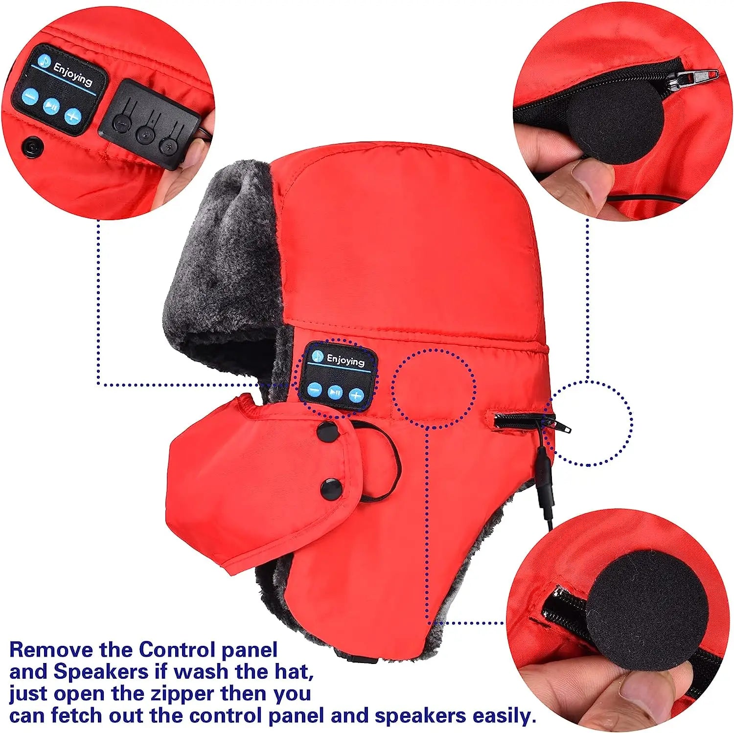 Winter Waterproof Wireless Hat with Bluetooth Headphones