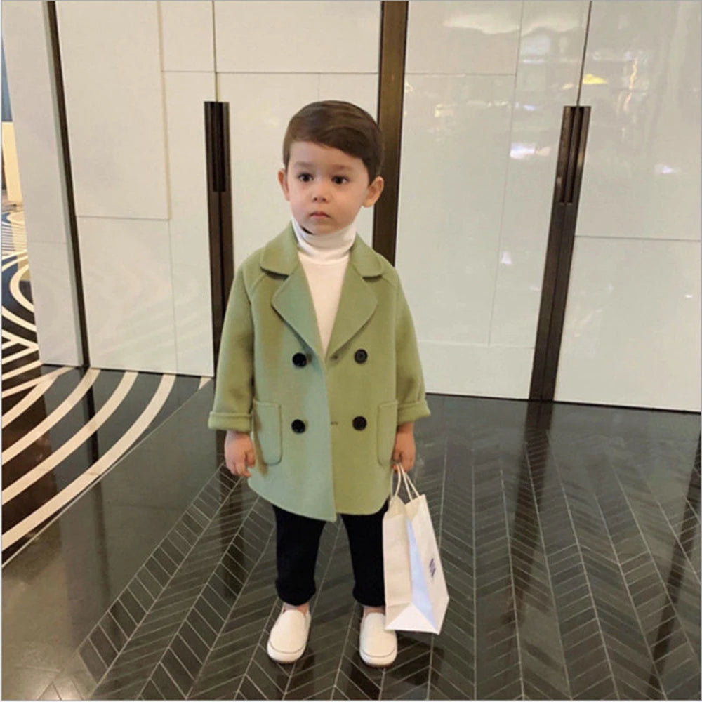 Infant Toddler Lapel Tweed Coat 2025 Autumn Winter Outerwear Coats