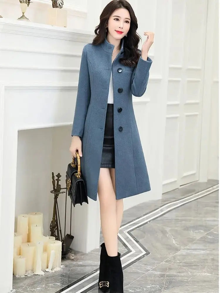 Temperament Wool Blends Jacket Korean Streetwear Women's Coats