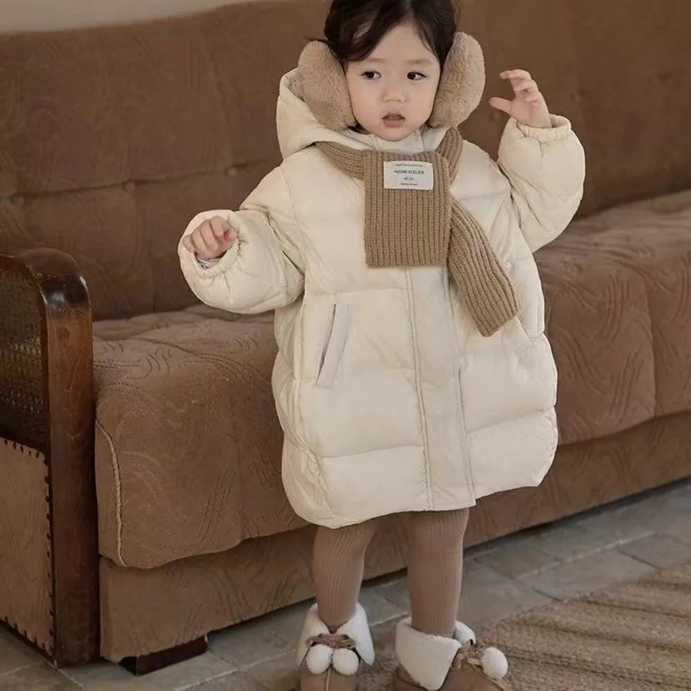 Kids Girls Cotton-Padded Parka Jackets