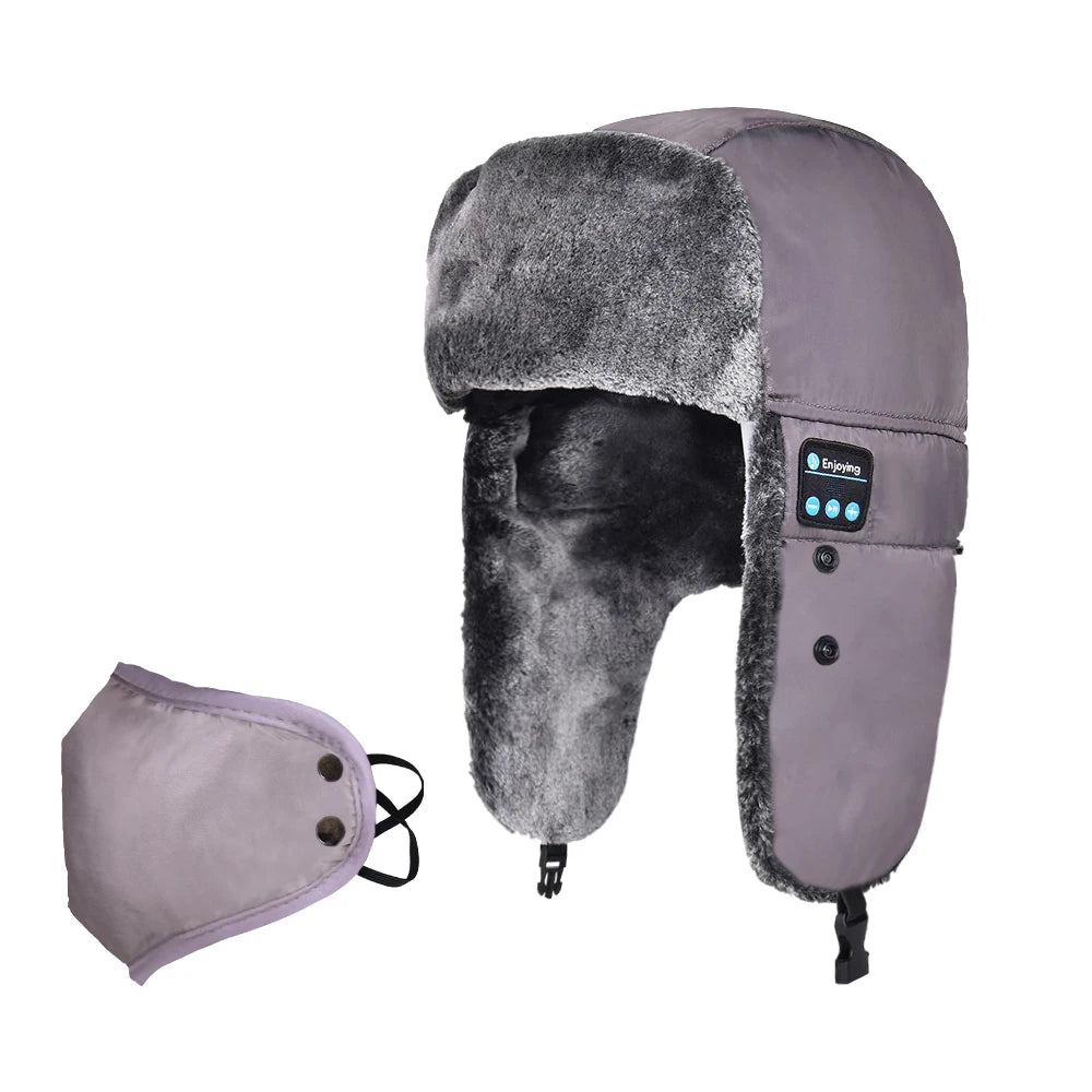 Winter Waterproof Wireless Hat with Bluetooth Headphones