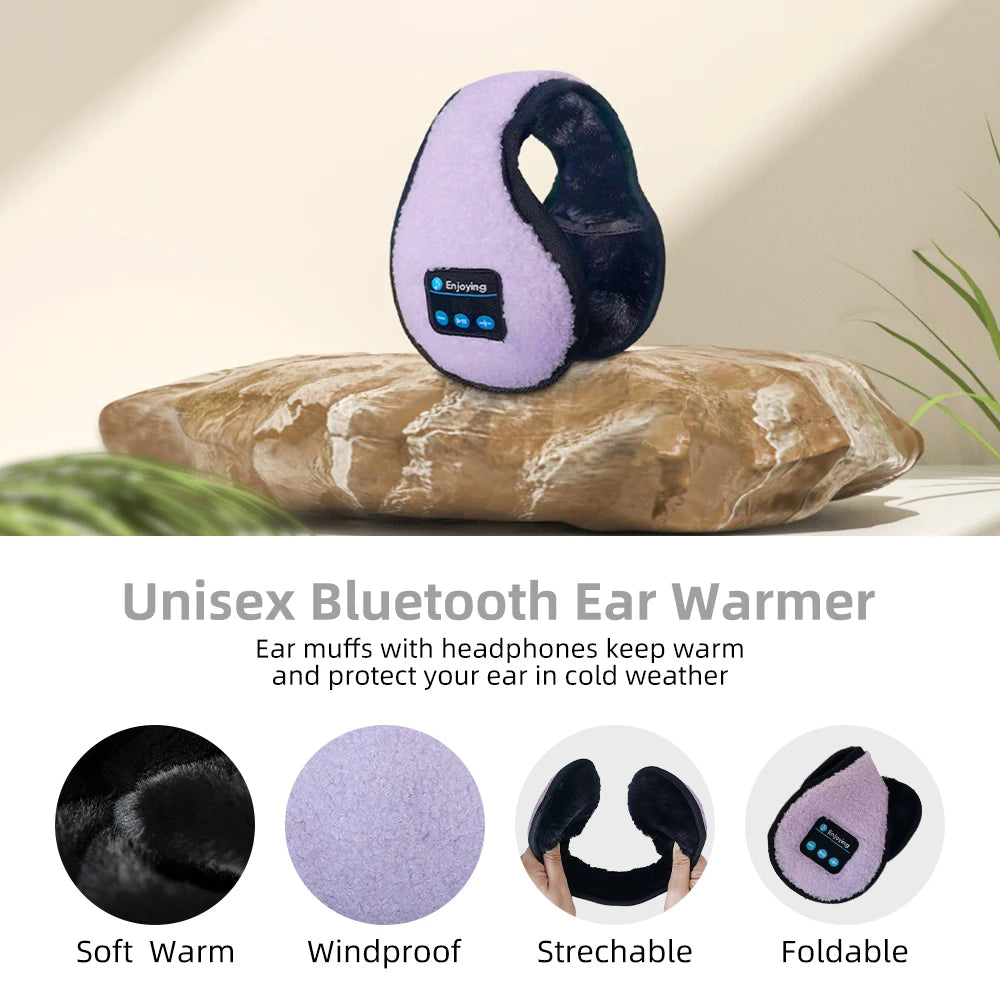 Wireless Adjustable Bluetooth Earmuffs Headphones Winter Ear Warmer with Microphones