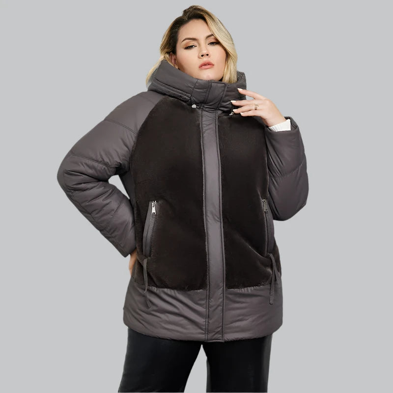 High Quality Wool Warm Fashion Women's Parka Female Plush Coat Hooded