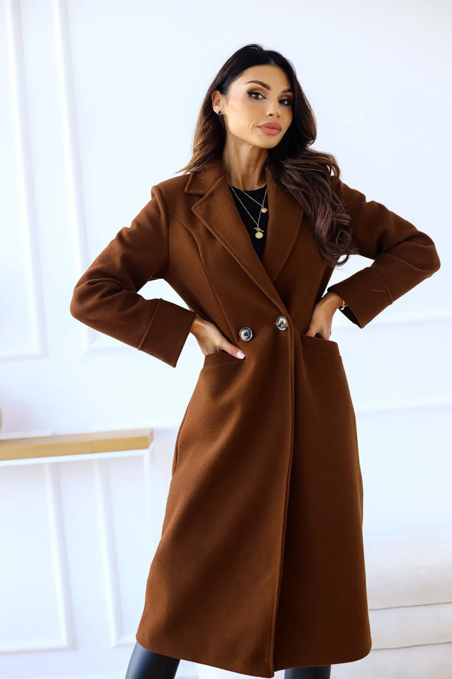 Korean version of the loose temperament haute overcoat coat