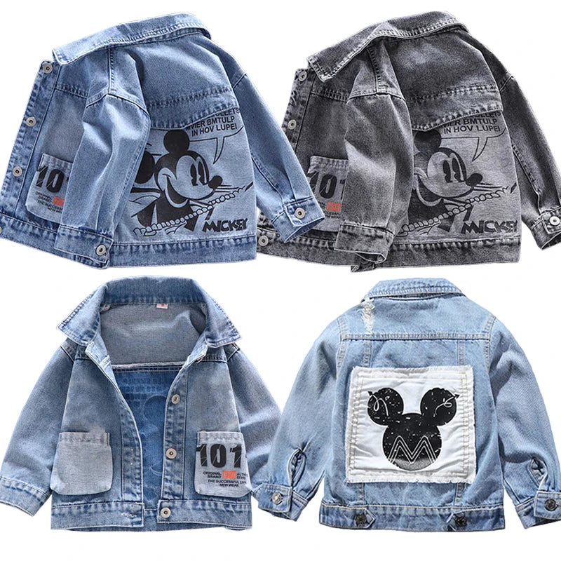 Mickey Denim Jacket For Boys Fashion Coats Children Clothing