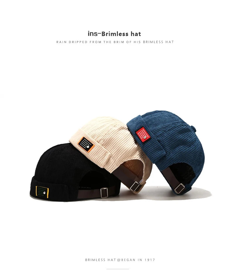 Bocca Corduroy Beanie Brimless Docker Hat Cap