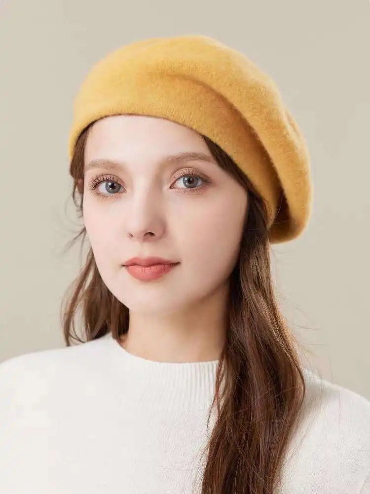 Elegant Lady Winter French Beret Artist Warm Wool