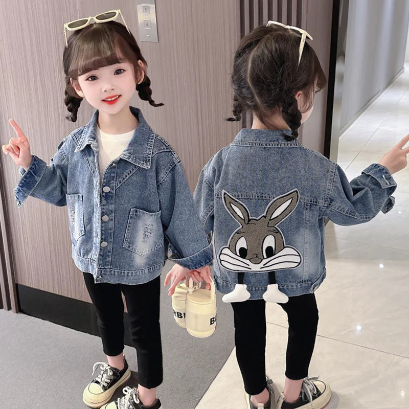 Cartoon Rabbit Coat Autumn Children Outerwear Casual Girls Clothes