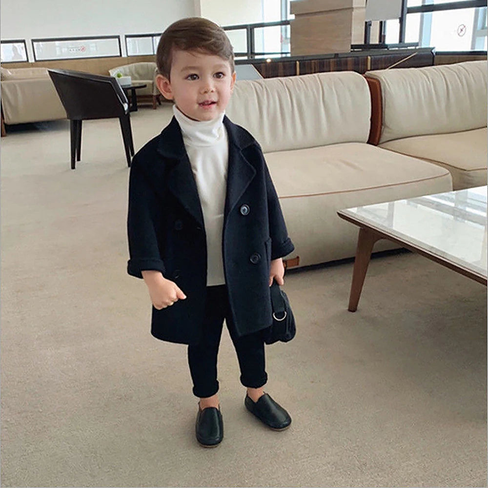 Infant Toddler Lapel Tweed Coat 2025 Autumn Winter Outerwear Coats